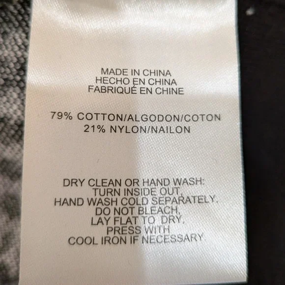 NWOT Jones New York Sweater Jacket XL Black White Houndstooth Zip Geometric - Picture 6 of 11